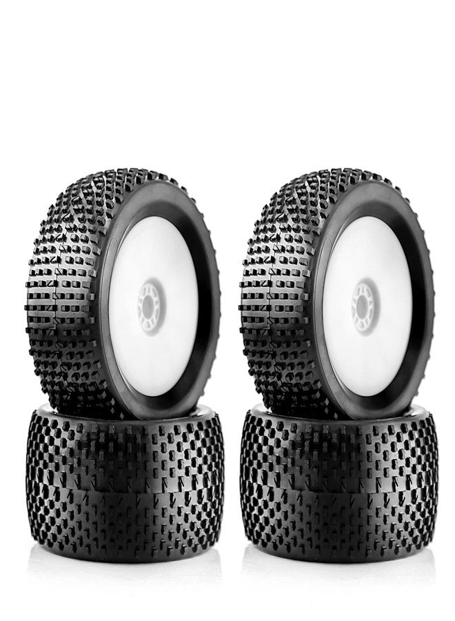 Chanmoo 1/8 RC Off Road Racing Truck Tires And Wheels 17mm Hex Rubber Buggy Tyres OD 140mm For 1:8 Scale Monster Truck Car Arrma Typhon 6S Talion 4WD HPI HSP BAZOOKA CAMPER Kyosho TRAXXAS 4PCS (White) - Image 1